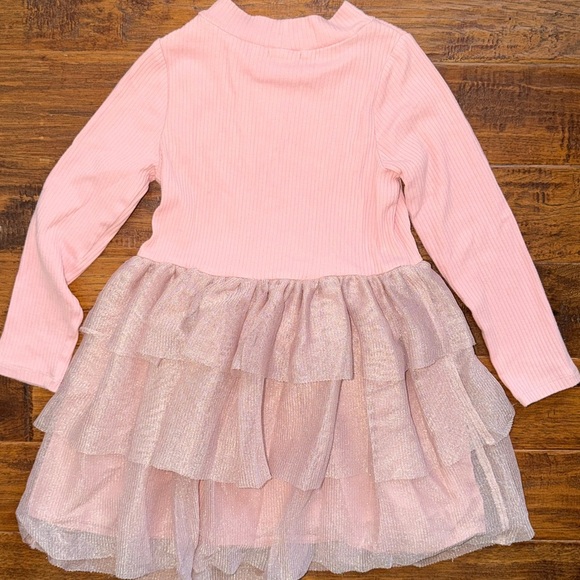 Crewcuts JCrew Tulle long sleeve layered dress, pink, size 5 - Picture 5 of 9